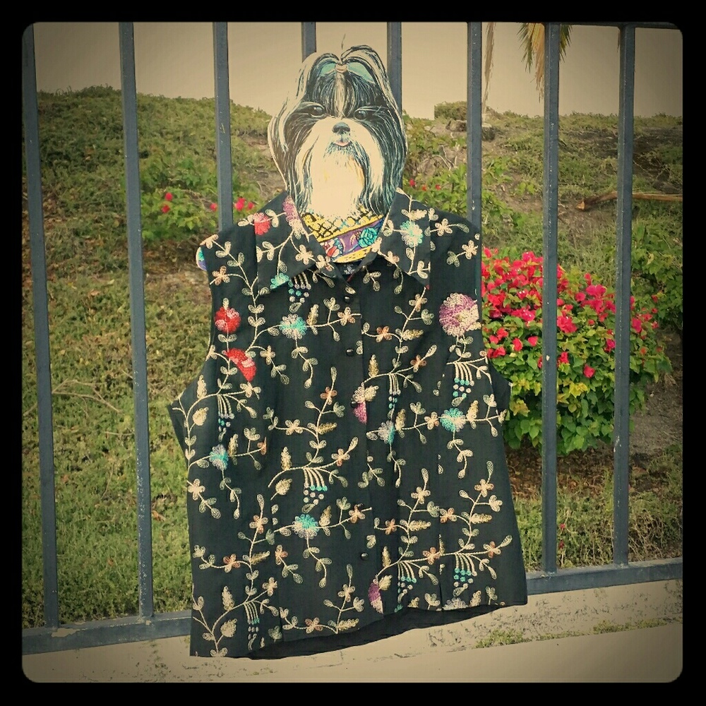 Floral 100% Silk Vest